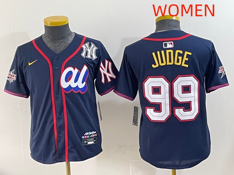 Women 2025 New York Yankees #99 Judge Drak Blue All star Blank Blue Nike MLB Jersey style 8->women mlb jersey->Women Jersey